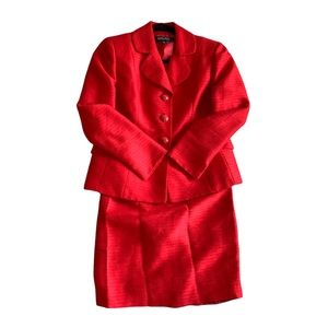 RED SKIRT SUIT 2P BLAZER JACKET SHORT A LINE